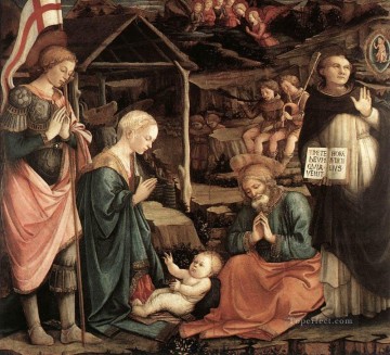 Fra Filippo Lippi Painting - Adoration Of The Child With Saints 1460 Renaissance Filippo Lippi